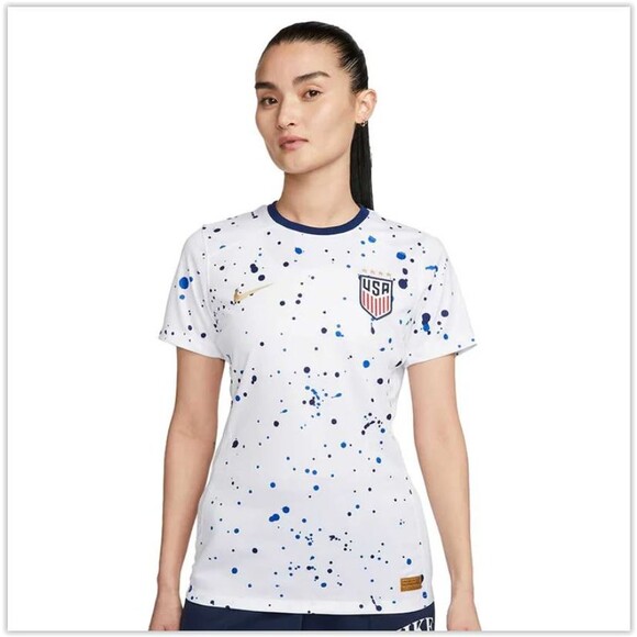 Nike USWNT DRI-FIT Soccer Home White Paint Splatter Jersey DR5578-101 Womens, L - Picture 3 of 8